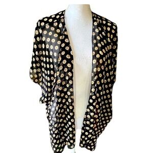 Gypsy Warrior scarf like cardigan/cover-up black with yellow flowers one size